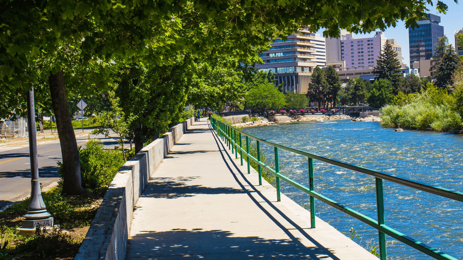 featured image showing Reno's Riverwalk
